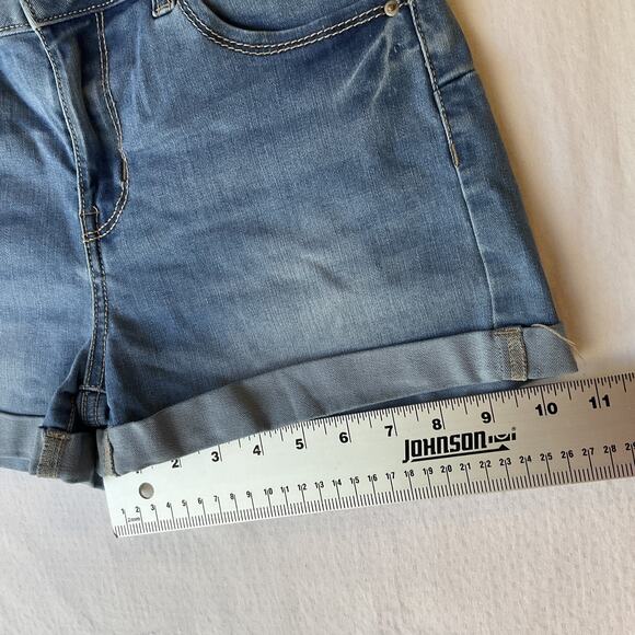 Wax Jean Butt I love You Women Shorts S Light Blue Denim Button 2" Inseam - Picture 5 of 10